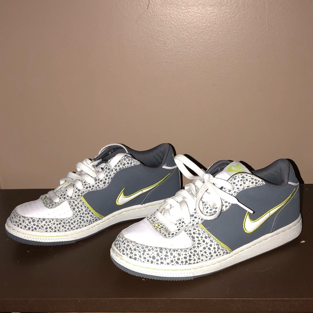 Grey, Lime green Nike’s